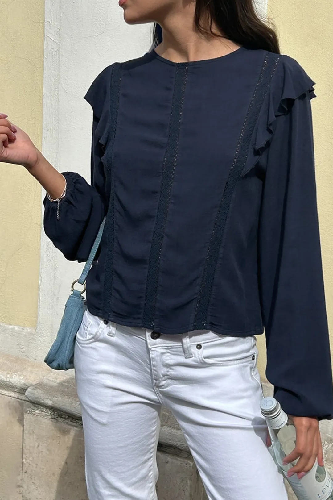 Subdued Blusa con rouches Multicolor Outlet