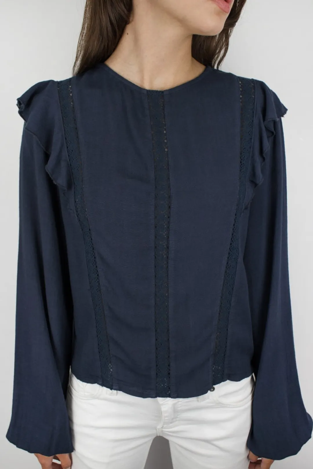 Subdued Blusa con rouches Multicolor Outlet