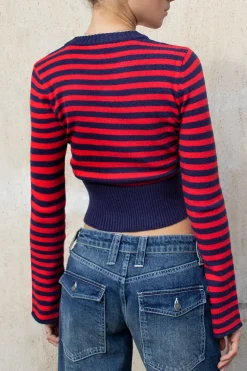 Subdued Maglione crop maniche flare Multicolor Clearance