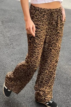 Subdued Pantaloni wide-leg con coulisse Animalier Online