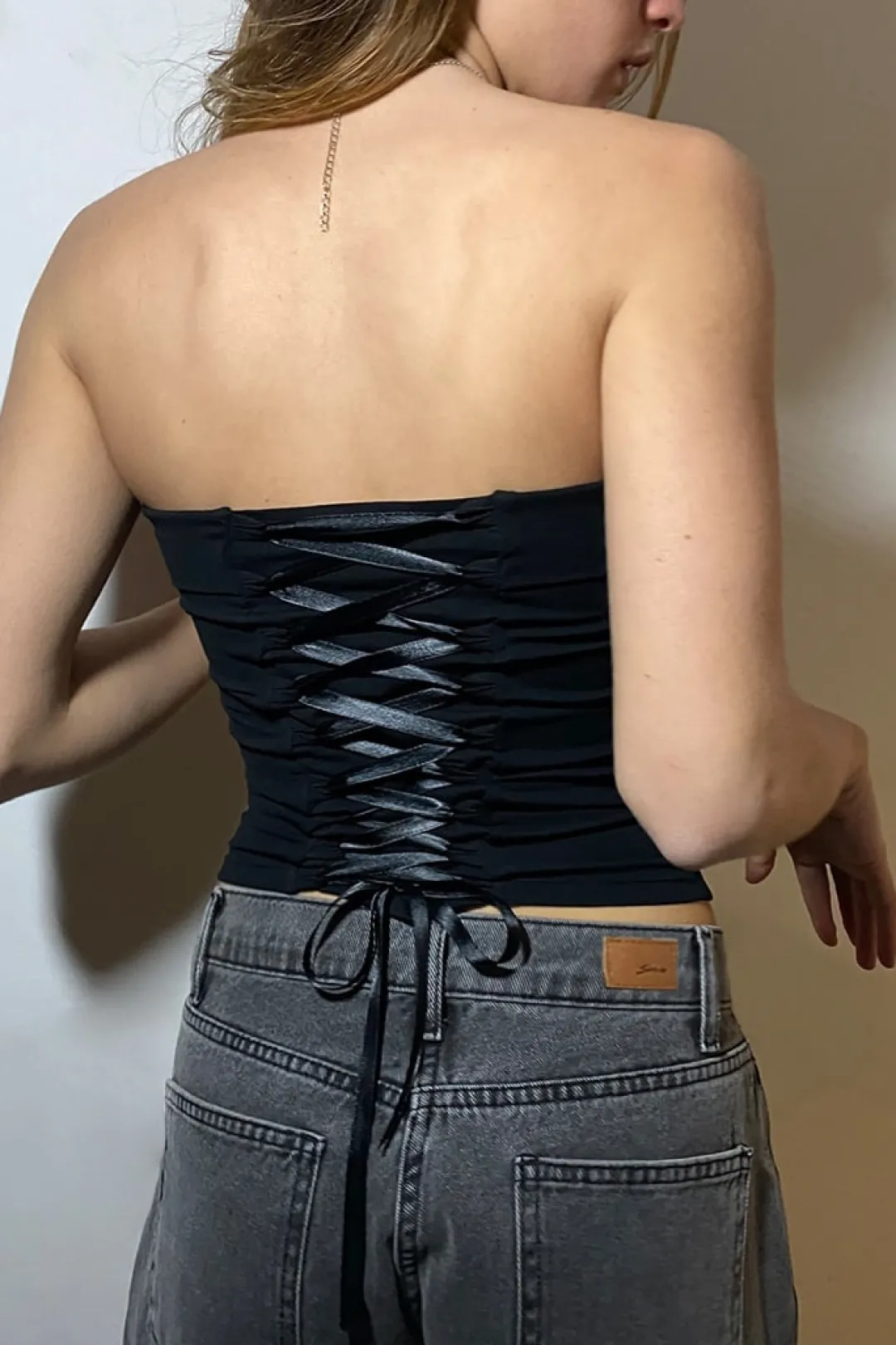 Subdued Top a fascia con lace-up Multicolor Clearance