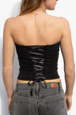 Subdued Top a fascia con lace-up Multicolor Clearance