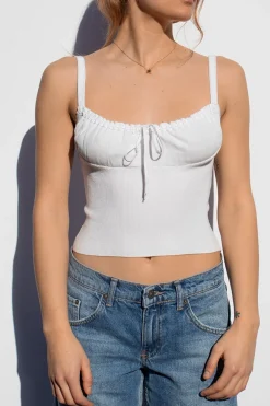 Subdued Top arricciato con fiocco Multicolor Discount