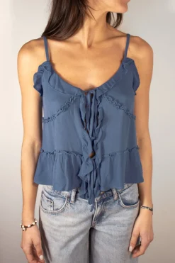 Subdued Top con rouches e lacci Multicolor