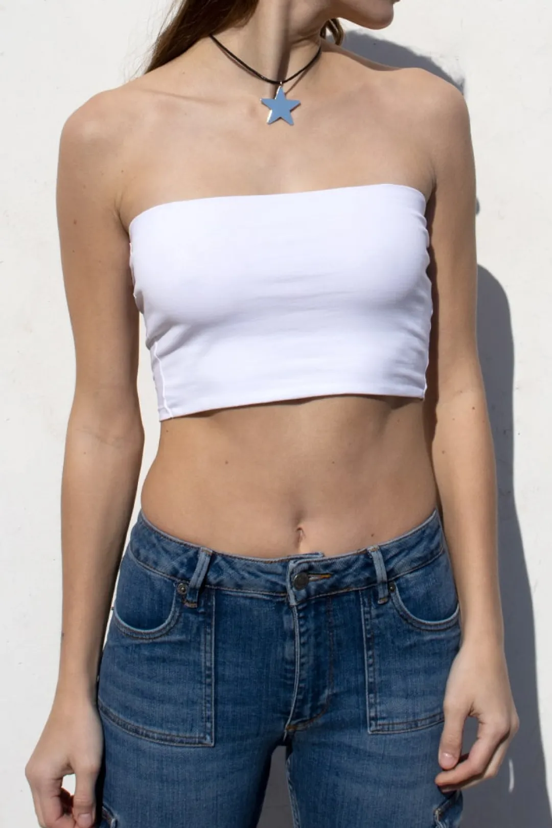 Subdued Top crop a fascia Multicolor Clearance