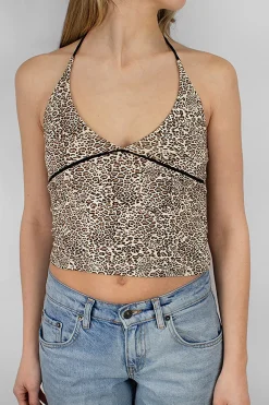 Subdued Top scollo a V Multicolor Hot