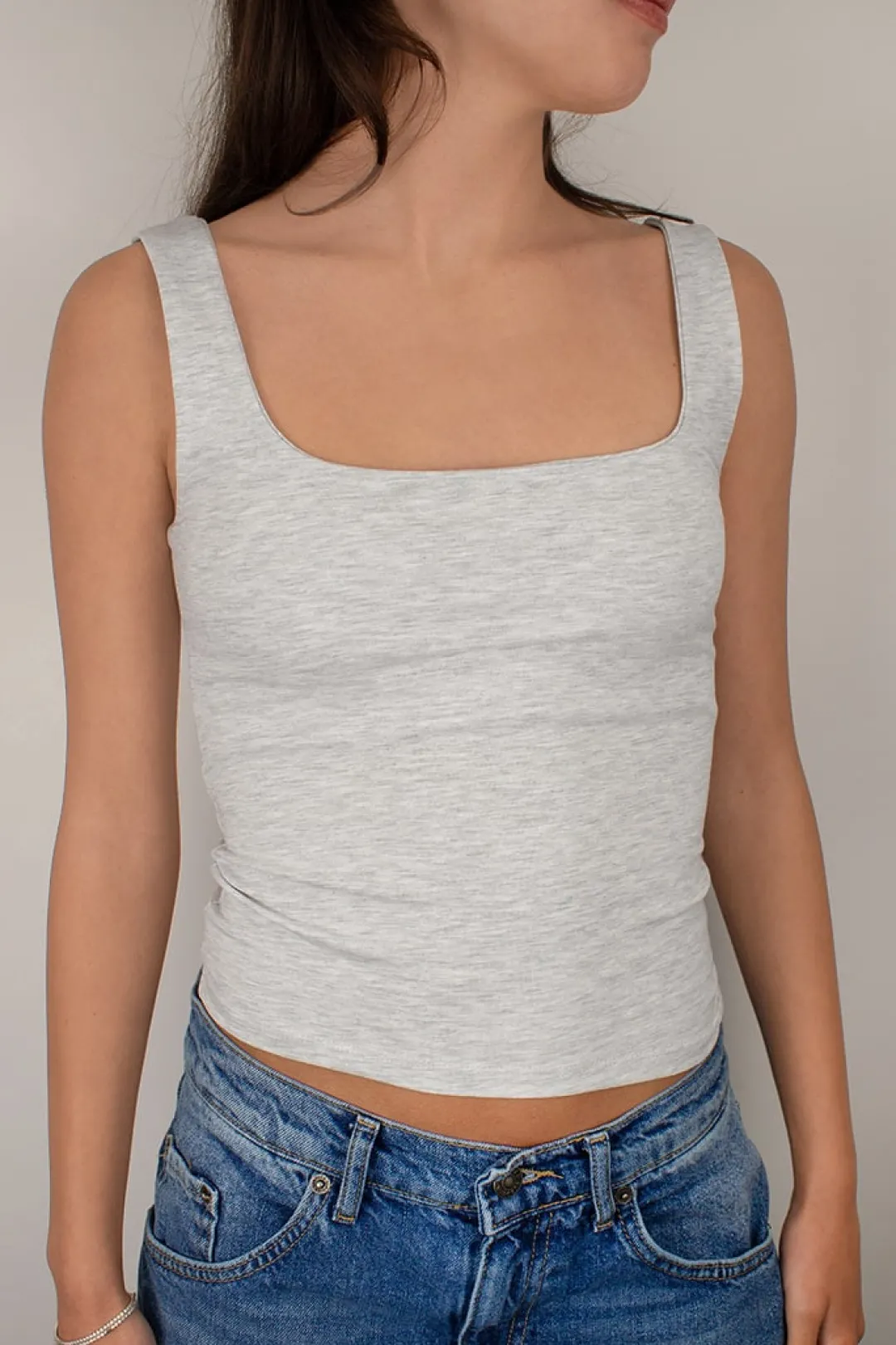 Subdued Top scollo quadrato Multicolor Best