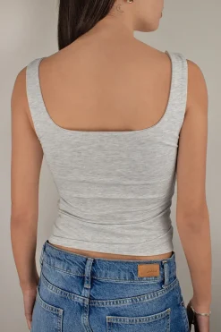 Subdued Top scollo quadrato Multicolor Best