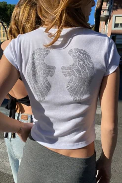Subdued T-shirt Angel wings con strass Multicolor Clearance