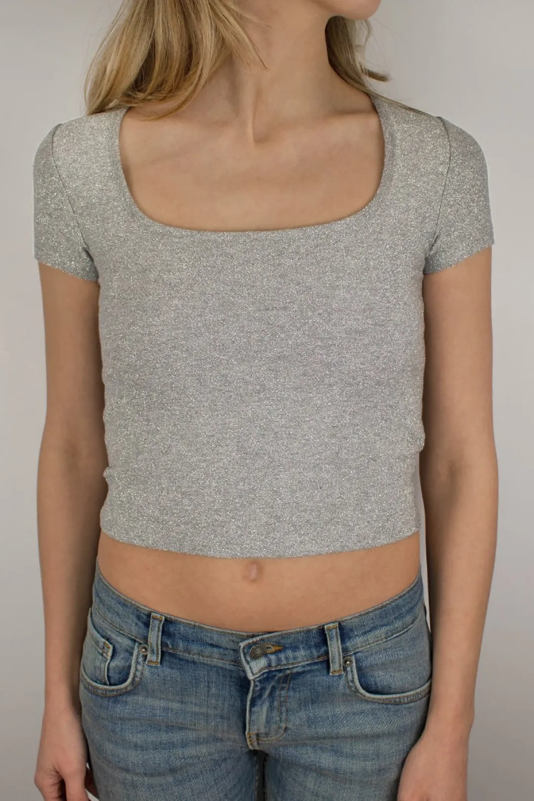 Subdued T-shirt crop collo quadrato Multicolor New