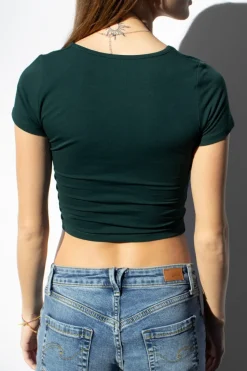 Subdued T-shirt crop scollo quadrato Multicolor