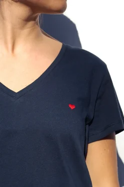 Subdued T-shirt scollo a V cuore Multicolor Online