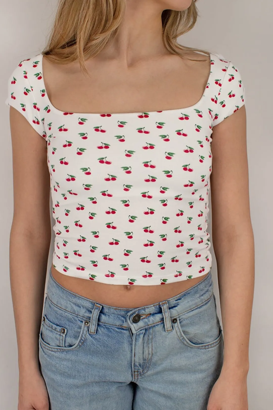 Subdued T-shirt scollo quadrato Multicolor New